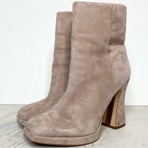 Sam Edelman Jaye Tan Suede Heeled Bootie 10
